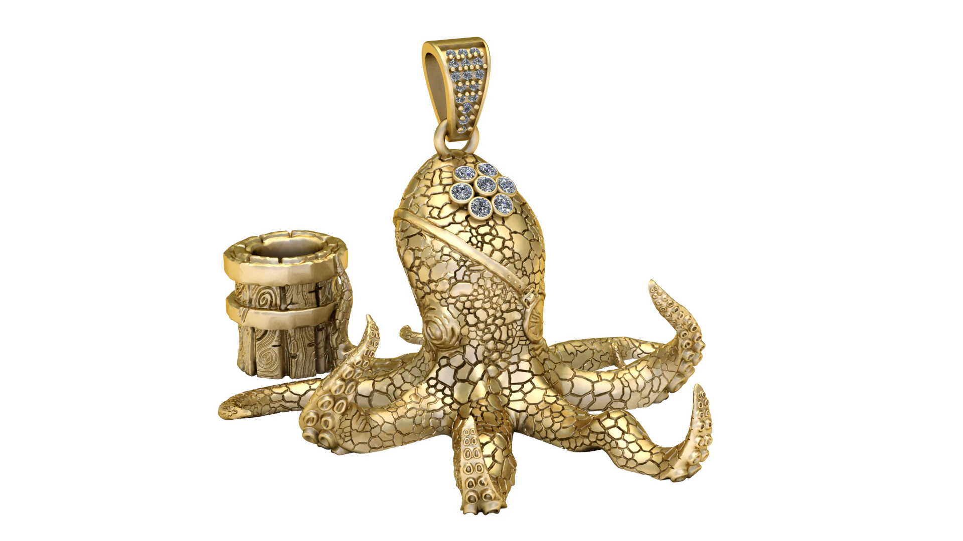 OCTOPUS PENDANT 3D PRINTABLE MODEL 3D Model .c4d .max .obj .3ds .fbx .stl .blend 