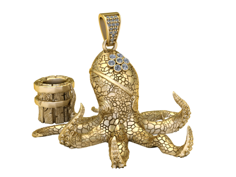 OCTOPUS PENDANT 3D PRINTABLE MODEL 3D Model