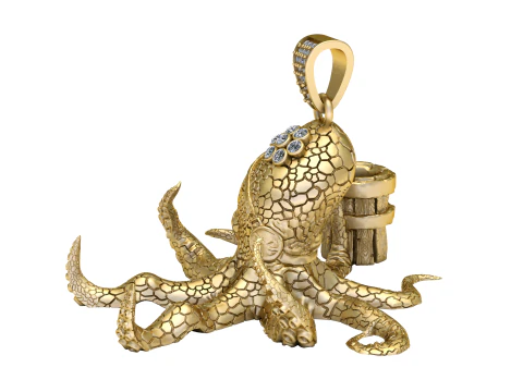 OCTOPUS PENDANT 3D PRINTABLE MODEL 3D Model