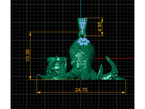 OCTOPUS PENDANT 3D PRINTABLE MODEL 3D Model
