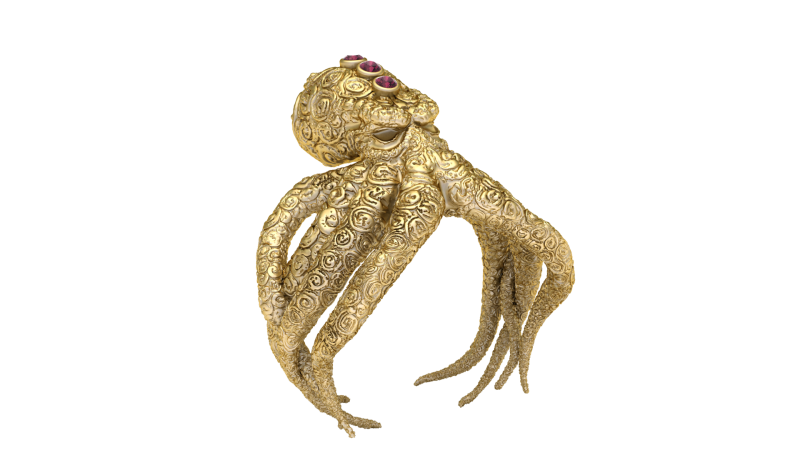 OCTOPUS RING 3D PRINTABLE MODEL 3D Модель .c4d .max .obj .3ds .fbx .stl .blend 