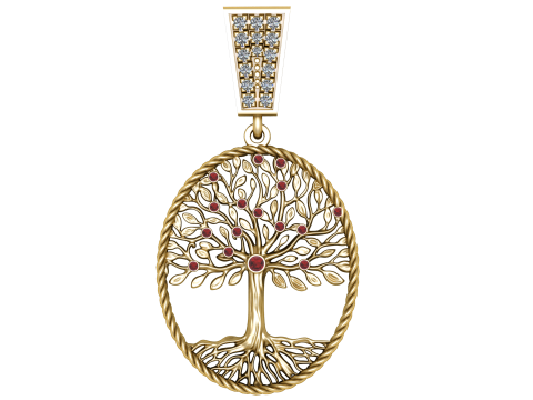 HIP HOP TREE COIN PENDANT 3D PRINTABLE MODEL Model 3D