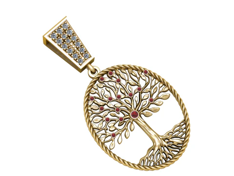 HIP HOP TREE COIN PENDANT 3D PRINTABLE MODEL 3D Model