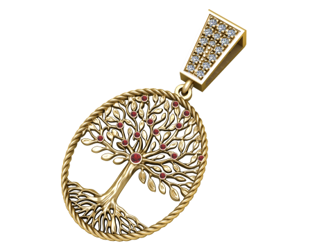 HIP HOP TREE COIN PENDANT 3D PRINTABLE MODEL 3D 모델