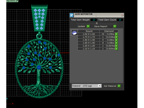 HIP HOP TREE COIN PENDANT 3D PRINTABLE MODEL 3D 모델