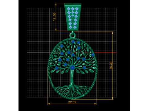 HIP HOP TREE COIN PENDANT 3D PRINTABLE MODEL 3D 모델