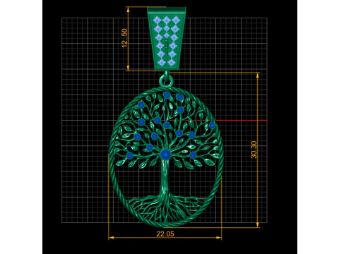 HIP HOP TREE COIN PENDANT 3D PRINTABLE MODEL 3D Model