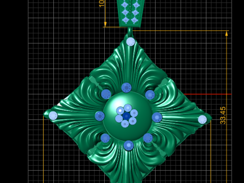 GOLDEN SQUARE SHAPE PENDANT 3D PRINTABLE MODEL Model 3D