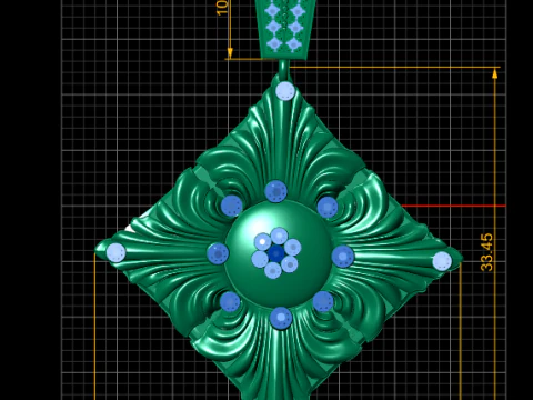 GOLDEN SQUARE SHAPE PENDANT 3D PRINTABLE MODEL 3D Model