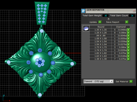 GOLDEN SQUARE SHAPE PENDANT 3D PRINTABLE MODEL Model 3D