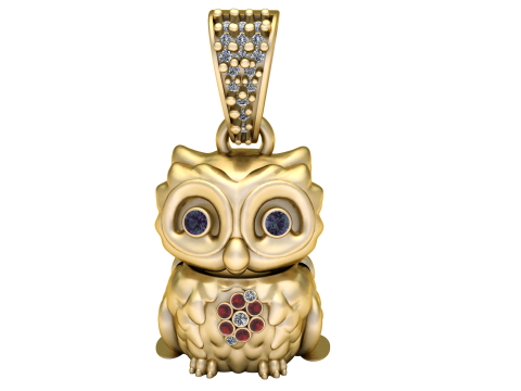 OWL BIRD PENDANT 3D PRINTABLE MODEL 3D Модель