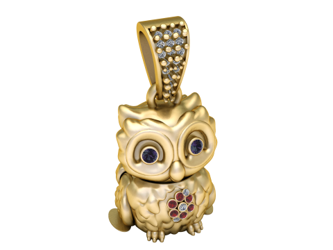 OWL BIRD PENDANT 3D PRINTABLE MODEL 3D 模型