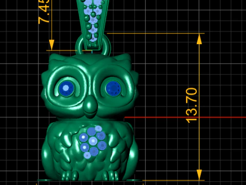 OWL BIRD PENDANT 3D PRINTABLE MODEL 3D Model