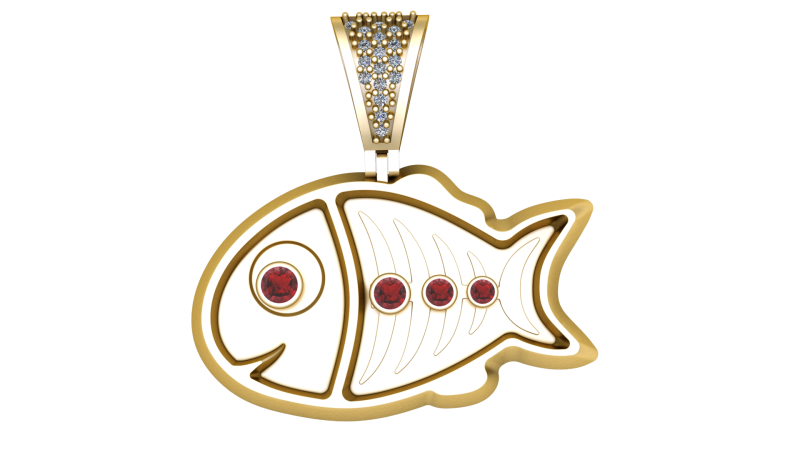FISH PENDANT 3D PRINTABLE MODEL 3D Model .c4d .max .obj .3ds .fbx .stl .blend 