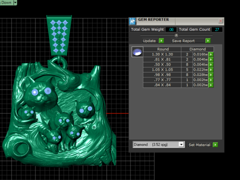 CAT FAMILY PENDANT 3D PRINTABLE MODEL Modelo 3D