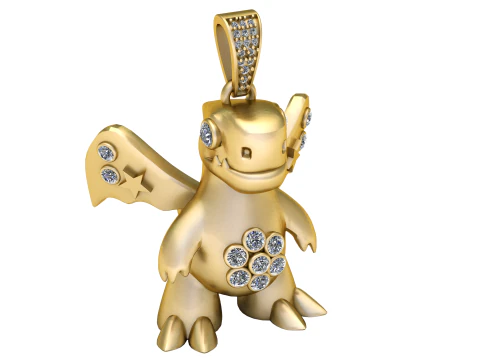 플라잉 드래곤 펜던트 3D 프린트 가능 모델 3D 모델