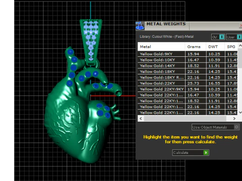 GOLDEN HUMAN HEART PENDANT 3D PRINTABLE MODEL 3D Model