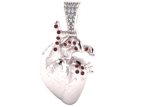 GOLDEN HUMAN HEART PENDANT 3D PRINTABLE MODEL 3D Model