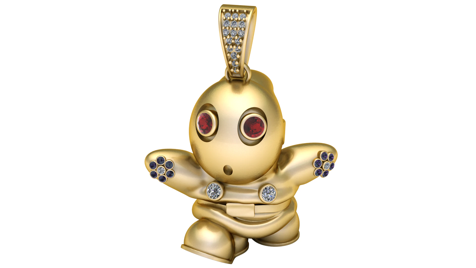 CARTOON CHARACTER PENDANT 3D PRINTABLE MODEL 3D Model .c4d .max .obj .3ds .fbx .stl .blend