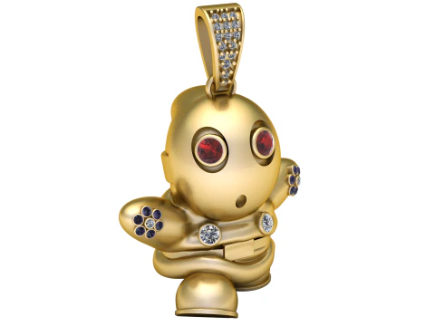 CARTOON CHARACTER PENDANT 3D PRINTABLE MODEL 3D Model