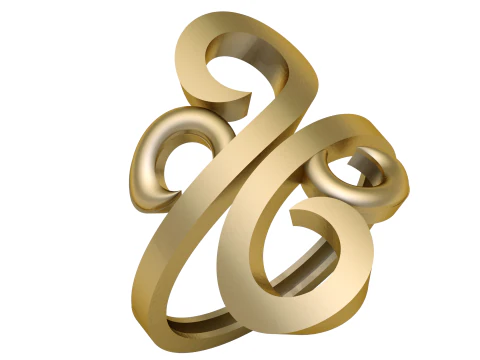 MODELLO STAMPABILE 3D CON ANELLO D'ORO ELEGANTE Modello 3D