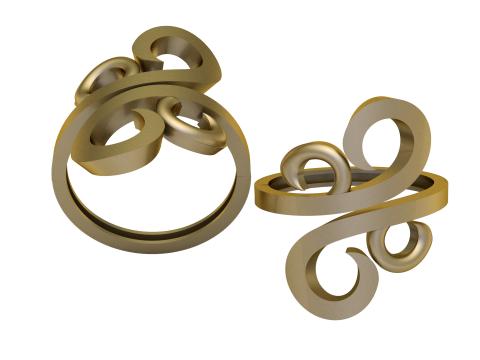 STYLISH GOLDEN RING 3D PRINTABLE MODEL 3D Model