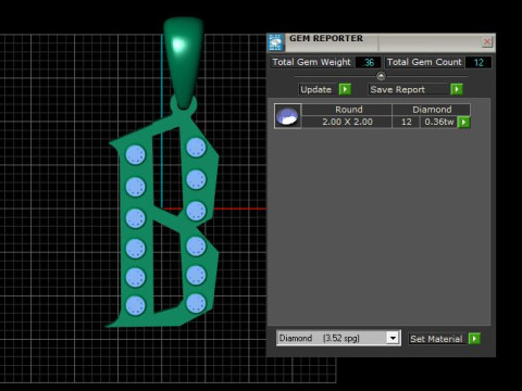GOLDEN ALPHABET B PENDANT 3D PRINTABLE MODEL Modèle 3D