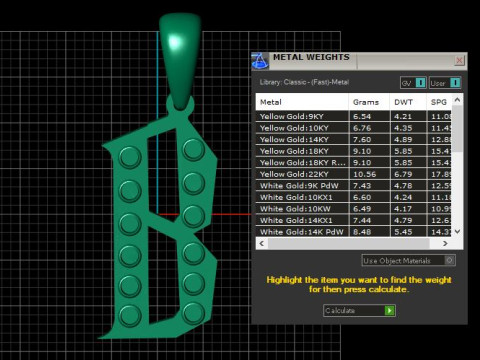 GOLDEN ALPHABET B PENDANT 3D PRINTABLE MODEL Modèle 3D