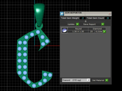 GOLDEN ALPHABET C PENDANT 3D PRINTABLE MODEL Modelo 3D