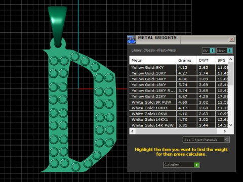 GOLDEN ALPHABET D PENDANT 3D PRINTABLE MODEL 3D Модель