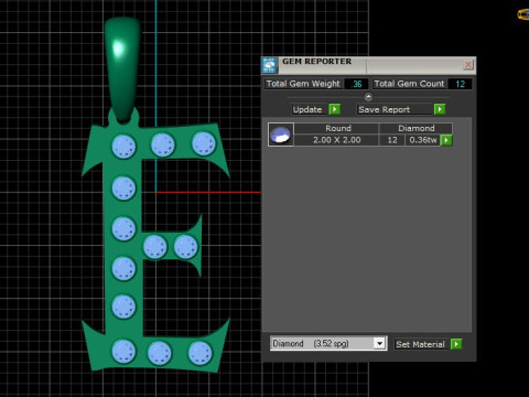 GOLDEN ALPHABET E PENDANT 3D PRINTABLE MODEL Modello 3D