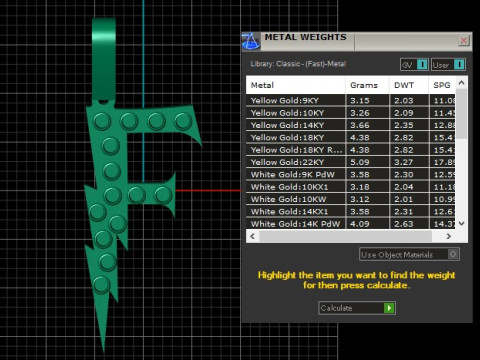 GOLDEN ALPHABET F PENDANT 3D PRINTABLE MODEL Modelo 3D
