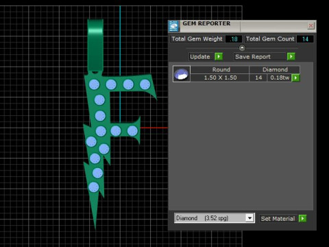 GOLDEN ALPHABET F PENDANT 3D PRINTABLE MODEL Modelo 3D