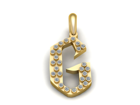 GOLDEN ALPHABET G PENDANT 3D PRINTABLE MODEL Modèle 3D