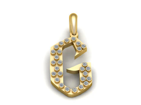 ALTIN ​​ALFABE G KOLYE 3D YAZDIRILABİLİR MODEL 3D Model