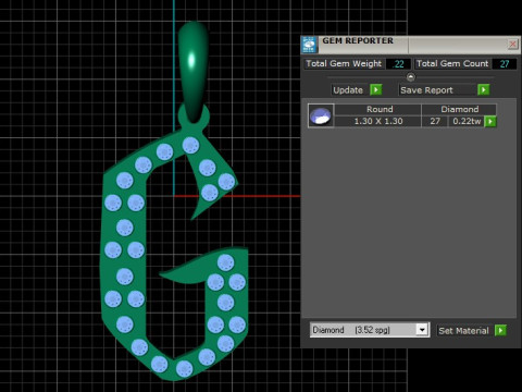 GOLDEN ALPHABET G PENDANT 3D PRINTABLE MODEL 3Dモデル