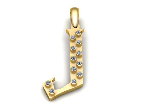 GOLDEN ALPHABET J PENDANT 3D PRINTABLE MODEL 3D-Modell