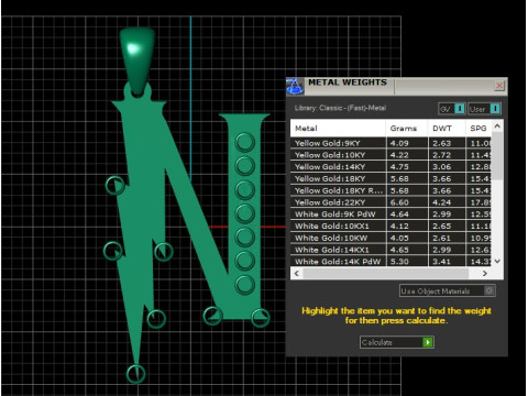GOLDEN ALPHABET N PENDANT 3D PRINTABLE MODEL 3Dモデル