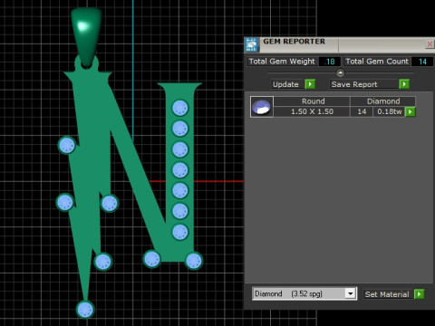 GOLDEN ALPHABET N PENDANT 3D PRINTABLE MODEL 3Dモデル