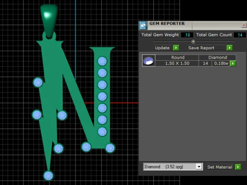 GOLDEN ALPHABET N PENDANT 3D PRINTABLE MODEL 3D Model