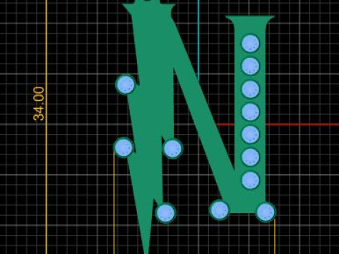 GOLDEN ALPHABET N PENDANT 3D PRINTABLE MODEL 3Dモデル