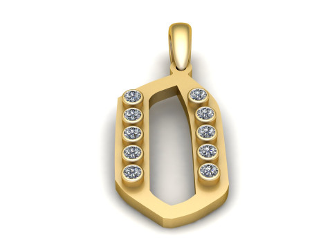 GOLDEN ALPHABET O PENDANT 3D PRINTABLE MODEL Modèle 3D