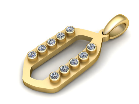 GOLDEN ALPHABET O PENDANT 3D PRINTABLE MODEL Modèle 3D