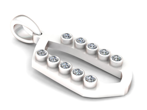 GOLDEN ALPHABET O PENDANT 3D PRINTABLE MODEL Modèle 3D