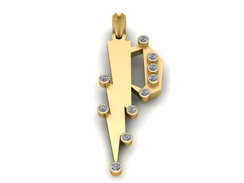 GOLDEN ALPHABET P PENDANT 3D PRINTABLE MODEL 3D Model