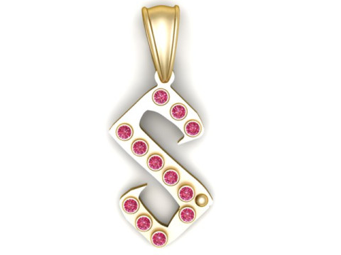 GOLDEN ALPHABET S PENDANT 3D PRINTABLE MODEL Model 3D