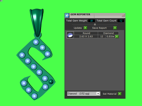 GOLDEN ALPHABET S PENDANT 3D PRINTABLE MODEL 3D Model