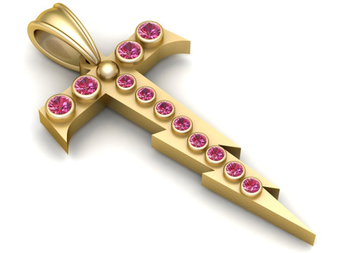 GOLDEN ALPHABET T PENDANT 3D PRINTABLE MODEL Model 3D