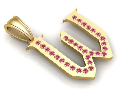 GOLDEN ALPHABET W PENDANT 3D PRINTABLE MODEL 3D Model