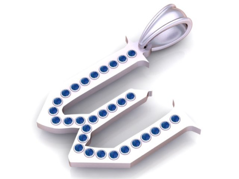 GOLDEN ALPHABET W PENDANT 3D PRINTABLE MODEL 3D Model